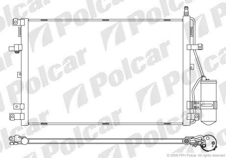 Радиатор кондиционера (Конденсатор) с осушителем Polcar 9090K8C1