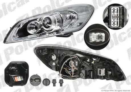 Фара основная левая D3S, H7 Polcar 90C1091U