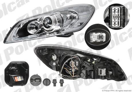 Фара основна права D3S, H7 Polcar 90C1101U