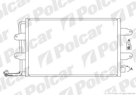 Радиатор кондиционера (Конденсатор) без осушителя Polcar 9502K8C1