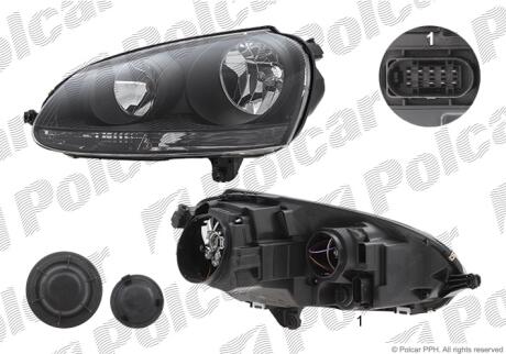 Фара основна права H7, PY21W, W5W Polcar 95131020E