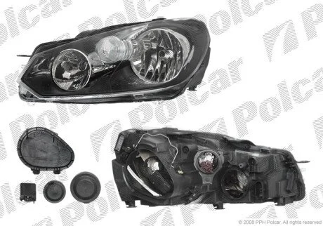 Фара основная правая H15, H7, PSY24W, W5W Polcar 951810-H