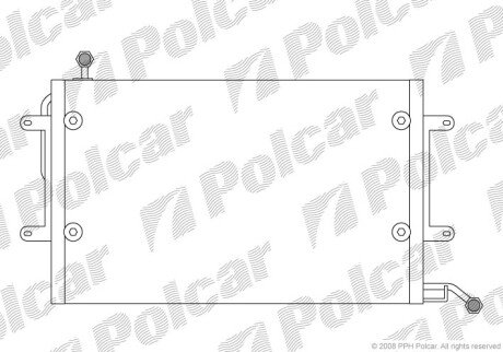 Радиатор кондиционера (Конденсатор) без осушителя Polcar 9538K8C1