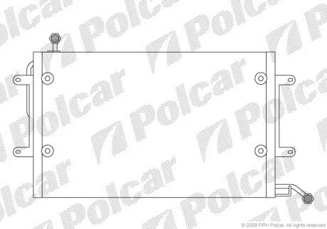 Радіатор кондиціонера (Конденсатор) без осушувача Polcar 9538K8C1