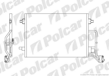 Радіатор кондиціонера (Конденсатор) без осушувача Polcar 9549K8C1S