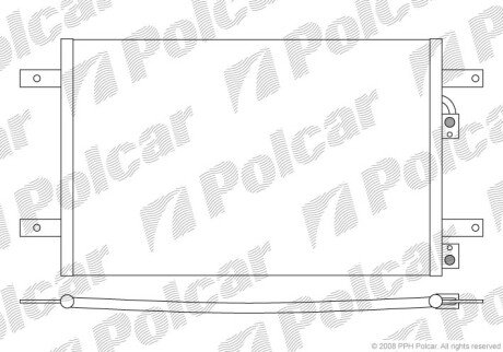 Радиатор кондиционера (Конденсатор) без осушителя Polcar 9550K8C2