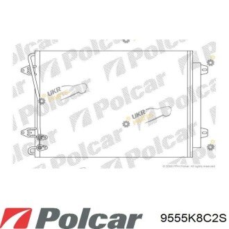 Радіатор кондиціонера (Конденсатор) з осушувачем Polcar 9555K8C2S