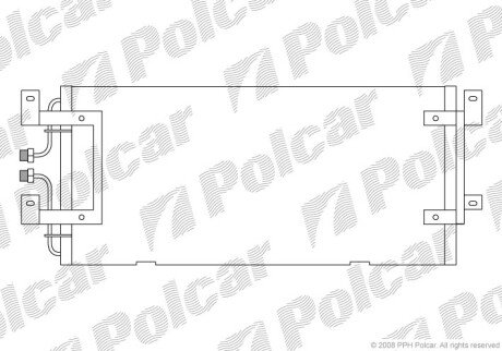 Радиатор кондиционера (Конденсатор) без осушителя Polcar 9566K8C1