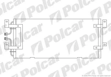 Радиатор кондиционера (Конденсатор) без осушителя Polcar 9566K8C1