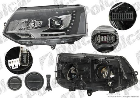 Фара основна права D3S, H7, LED, PY24W Polcar 9569102U