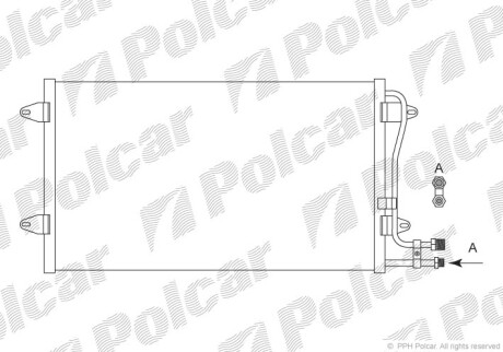 Радіатор кондиціонера 2.5TDI 10V, 2.8TDI 12V VW LT28-55 96-06 Polcar 9571K8C1S