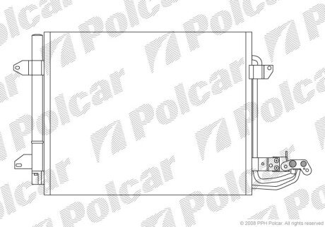 Радіатор кондиціонера (Конденсатор) з осушувачем Polcar 9578K8C1S