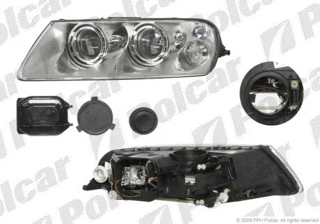 Фара основна ліва D1S, H7, PY21W, W5W Polcar 9580091V
