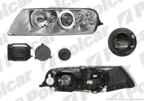 Фара основна ліва H9, H7, PY21W, W5W Polcar 958009-V