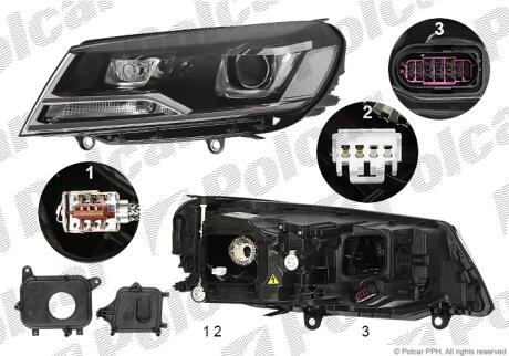 Фара основная Polcar 9582104H