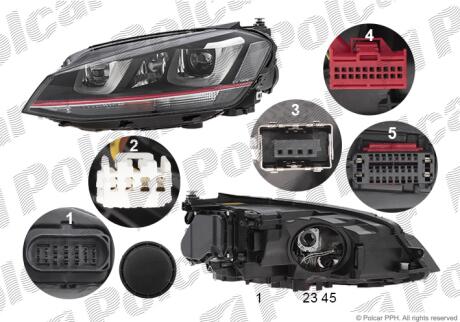 Фара основная правая D3S, H21W, H7 Polcar 95C2108E
