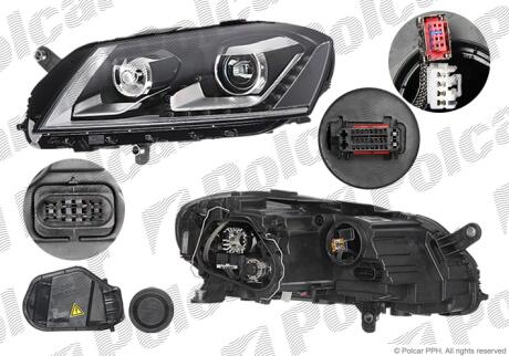 Фара основная правая D3S, LED, PSY24W Polcar 95D1101V