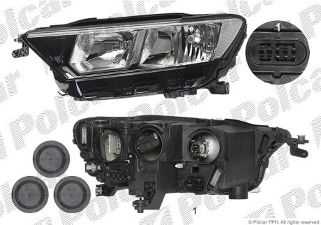 Фара основная правая H7, WY21W Polcar 95L310-E