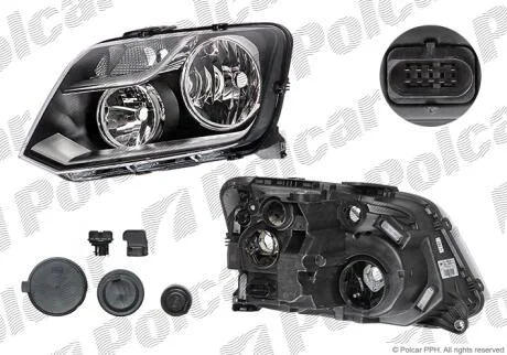 Фара основна ліва H15, H7, PY21W, W5W Polcar 95P109-V
