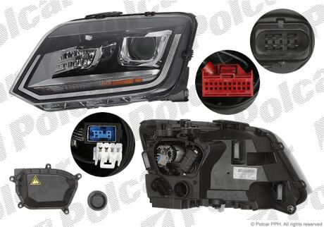 Фара основная правая D8S, H21W, LED Polcar 95P1102V