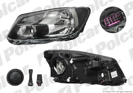 Фара основная правая H4, P21W, PY21W Polcar 95U1100E