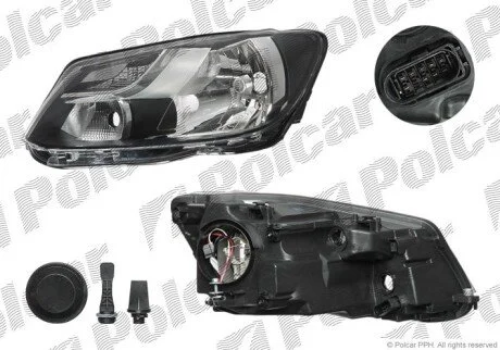 Фара основная правая H4, P21W, PY21W Polcar 95U110-H
