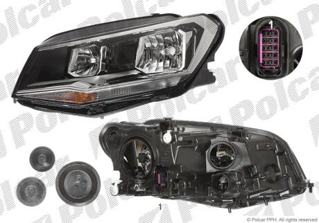 Фара основная левая H21W, H7, W21/5W Polcar 95U2091H