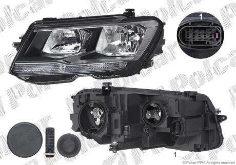 Фара основная левая H7, PW24W, PY21W Polcar 95X2090E