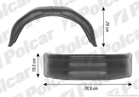 Крыло заднее левый=правый Polcar 99BLUN-4