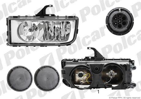 Фара основная левая H1, H7, W5W Polcar HL1DB247011011