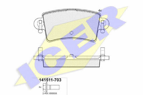 Гальмівні колодки Polcar IE141511-703