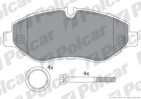 Гальмівні колодки Polcar IE141786