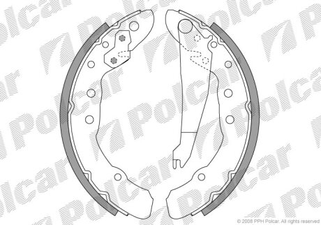 Тормозные колодки передние барабанные Polcar LS1655