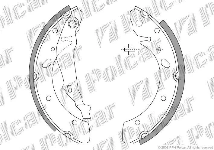 Тормозные колодки задние барабанные Polcar LS1843 (фото 1)