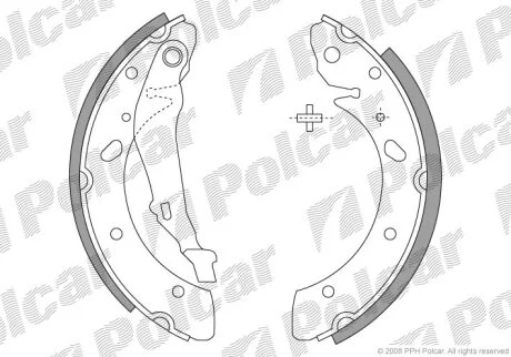 Тормозные колодки задние барабанные Polcar LS1843