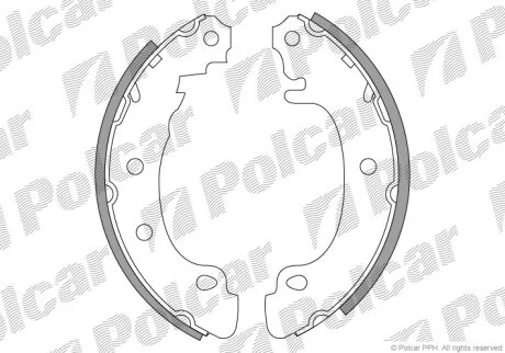 Тормозные колодки барабанные Polcar S72-1011