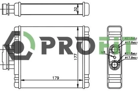 Радіатор обігрівача салону PROFIT 1760-0003