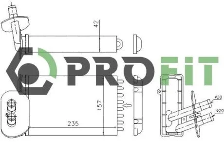 Радиатор отопителя салона PROFIT 1760-0006
