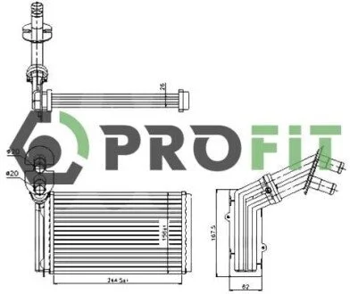 Радиатор отопителя салона PROFIT 1760-0007