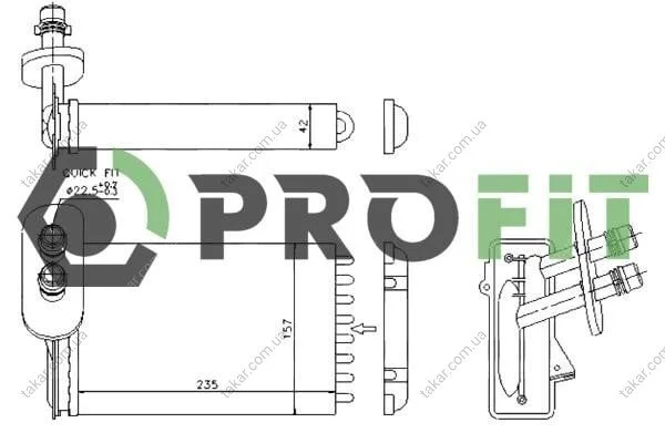 Радіатор обігрівача салону PROFIT 1760-0010 (фото 1)