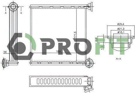 Радиатор печки PROFIT 1760-0012