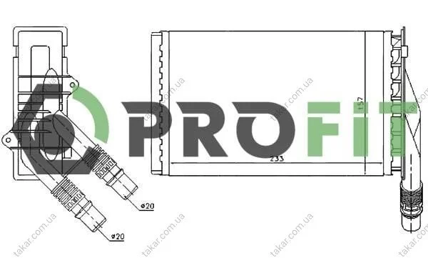 Радіатор обігрівача салону PROFIT 1760-0084 (фото 1)