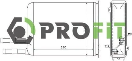 Радіатор обігрівача салону PROFIT 1760-0092