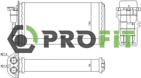 Радіатор обігрівача салону PROFIT 1760-0094