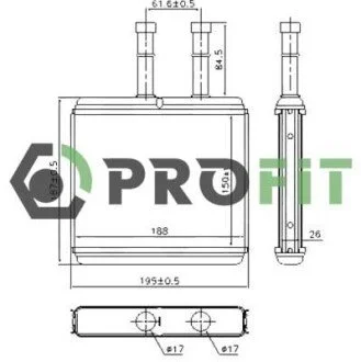 Радиатор отопителя салона PROFIT 1760-0102