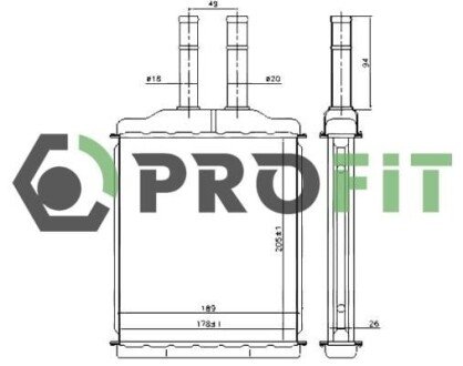 Радіатор пічки PROFIT 1760-0103