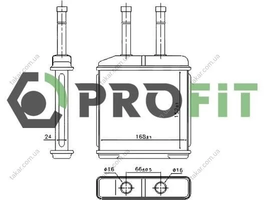 Радіатор обігрівача салону PROFIT 1760-0105 (фото 1)