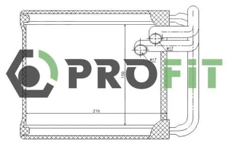 Радіатор обігрівача салону PROFIT 1760-0140
