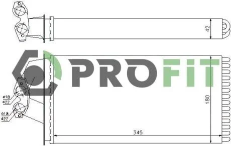 Радіатор обігрівача салону PROFIT 1760-0309