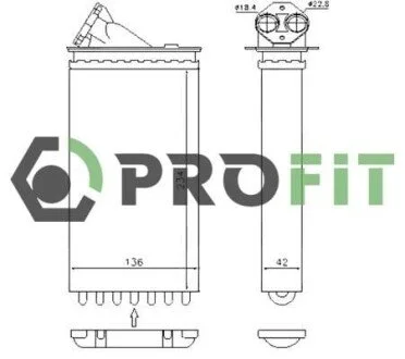 Радиатор отопителя салона PROFIT 1760-0374